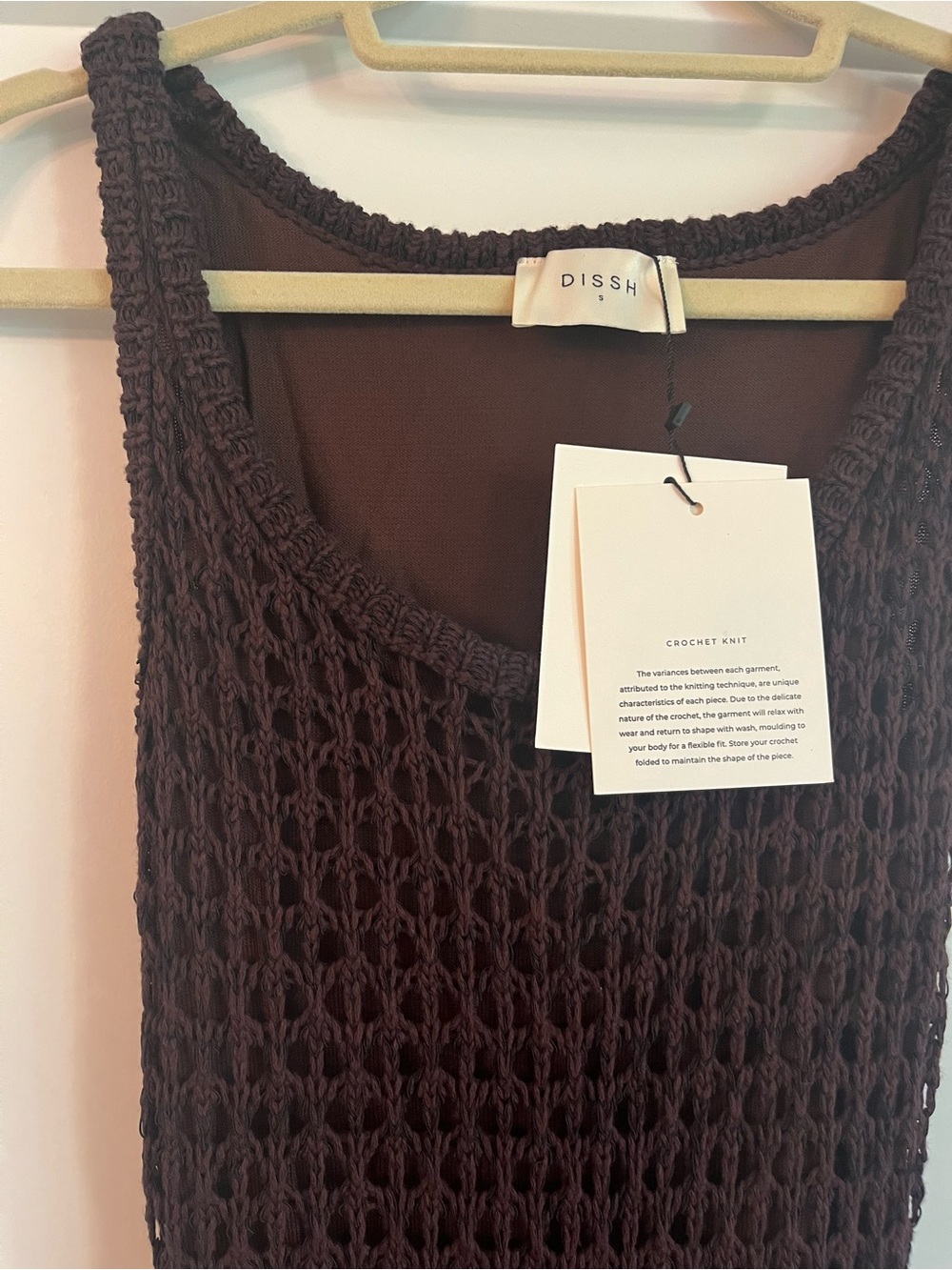 DISSH Tess Chocolate Crochet Midi Dress - Small - Picture 7 of 11